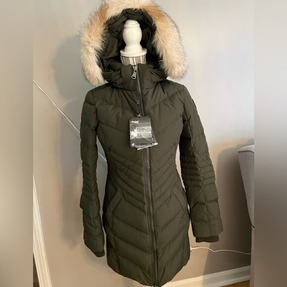 PAJAR WOMENS “GOOSE’ DOWN WINTER JACKET WITH FUR HOOD SIZE XS NWT